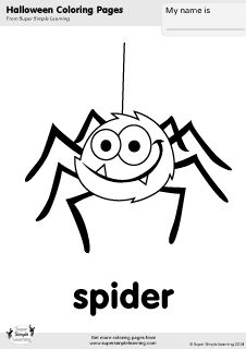 Halloween counting song spider coloring page creepy spider halloween worksheets