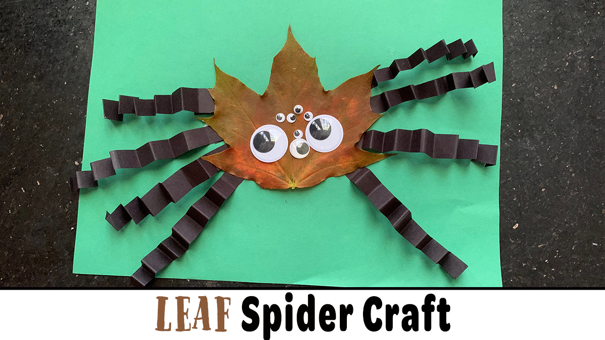 Easy leaf spider halloween craft for kids