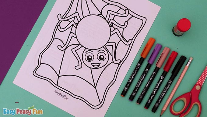 Halloween spider craft template