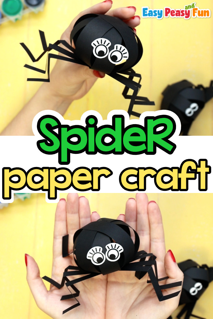 Easy paper spider craft for halloween