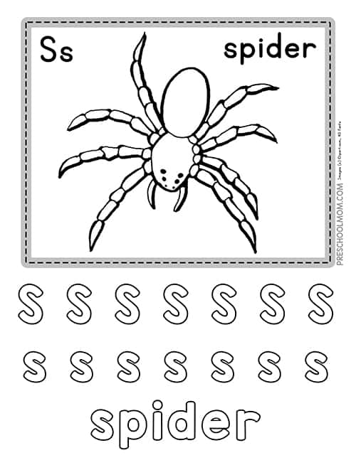 Letter s preschool printables