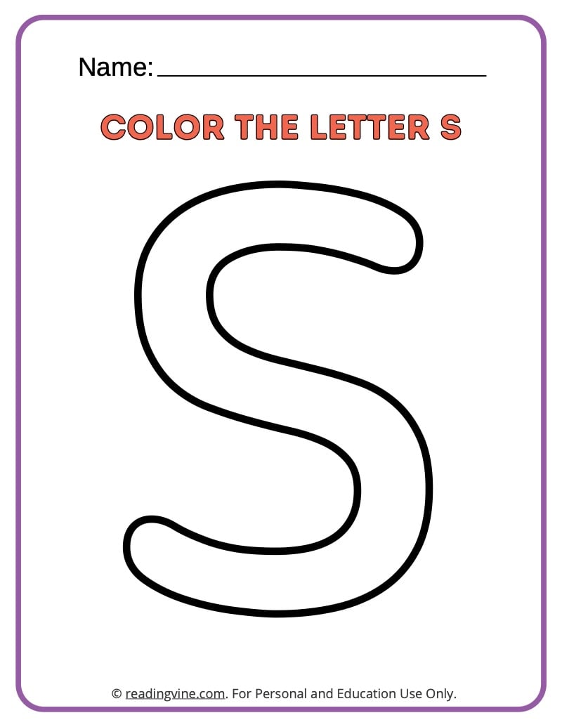 Letter s worksheets for preschool free printable