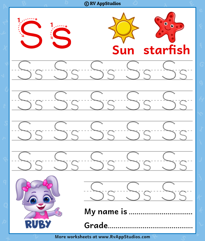 Alphabet ss letter printable letter ss tracing worksheets