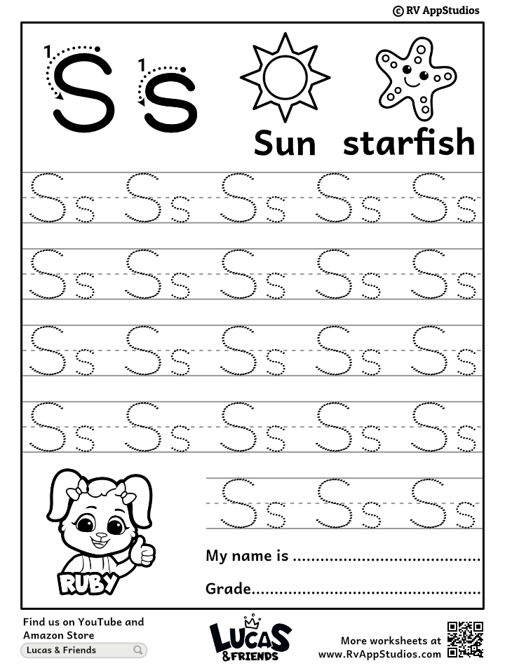 Alphabet ss letter printable letter ss tracing worksheets