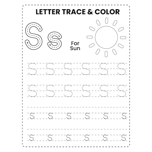 Premium vector letter tracing or alphabet tracing and color page for kids printable premium vector