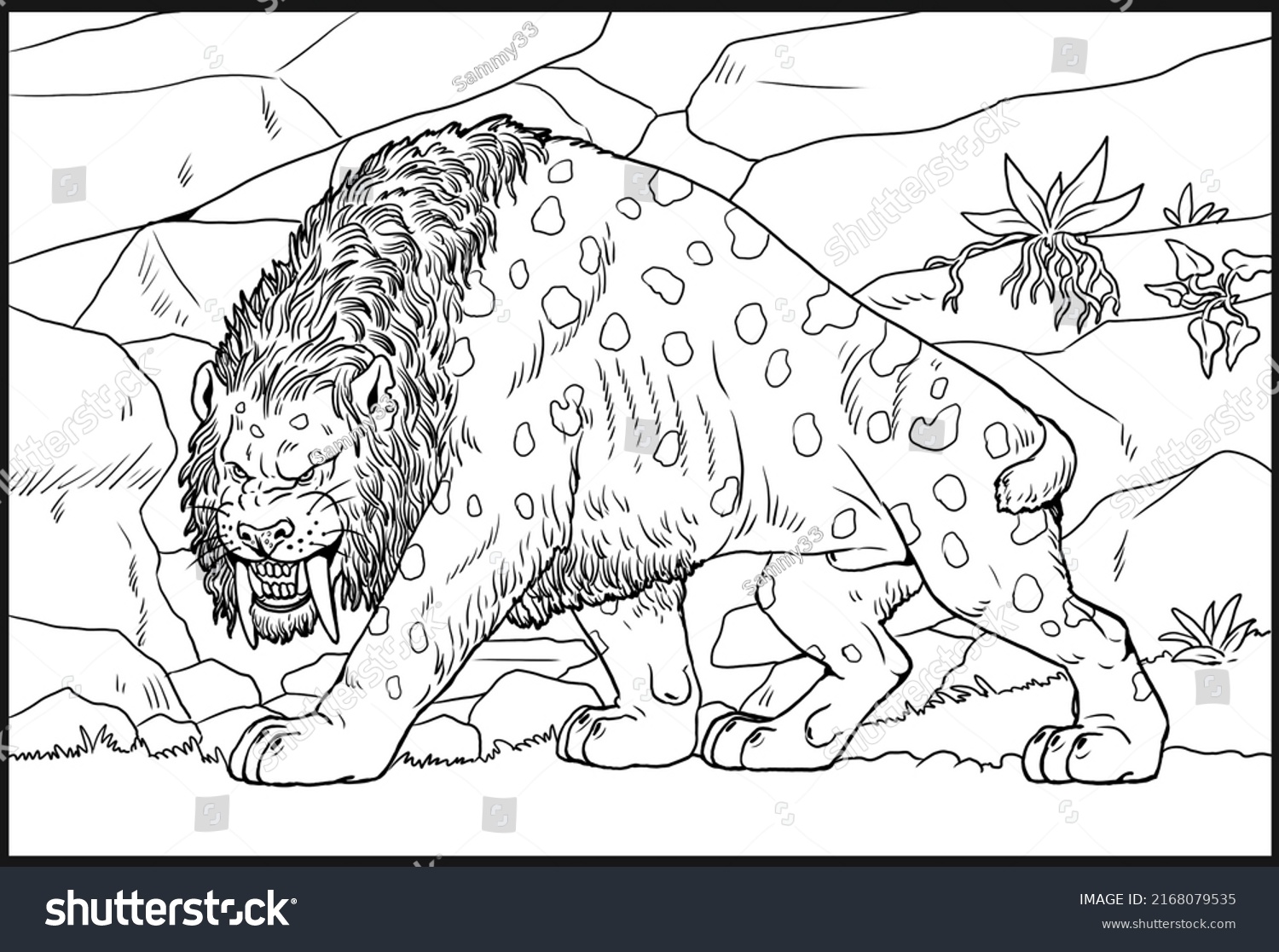 Saber tooth cat on hunt animals à àààààààààªàààà