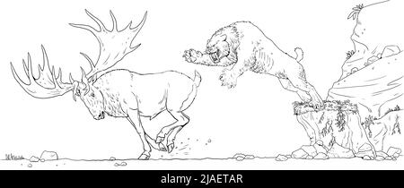 Monster moose black and white stock photos images