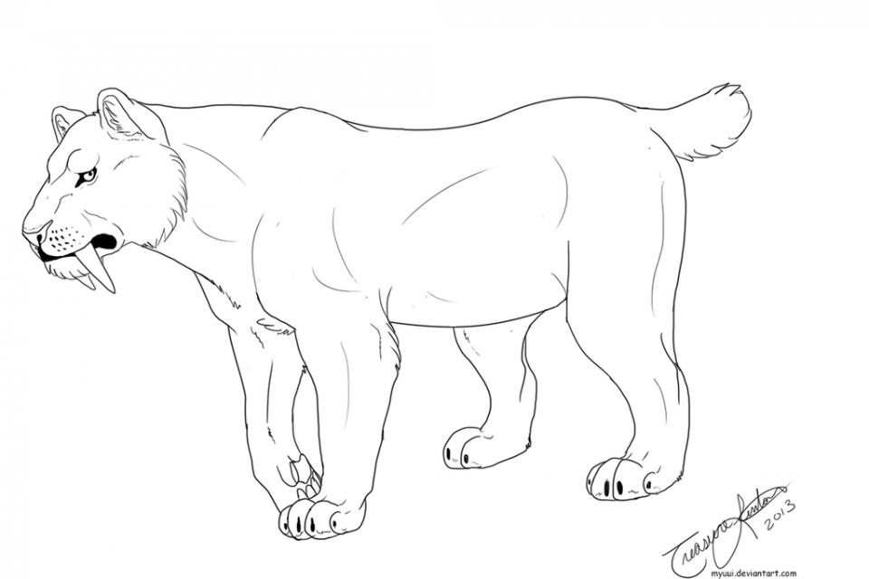 Get this saber tooth tiger coloring pages to print