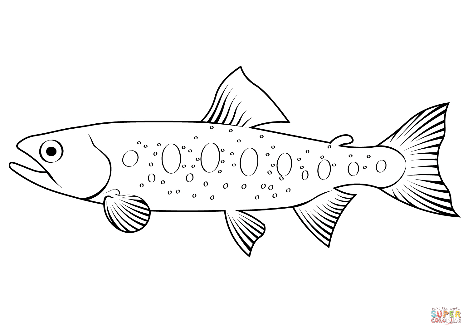 Masu salmon oncorhynchus masou coloring page free printable coloring pages