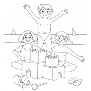 Sand castle coloring pages printable for free download