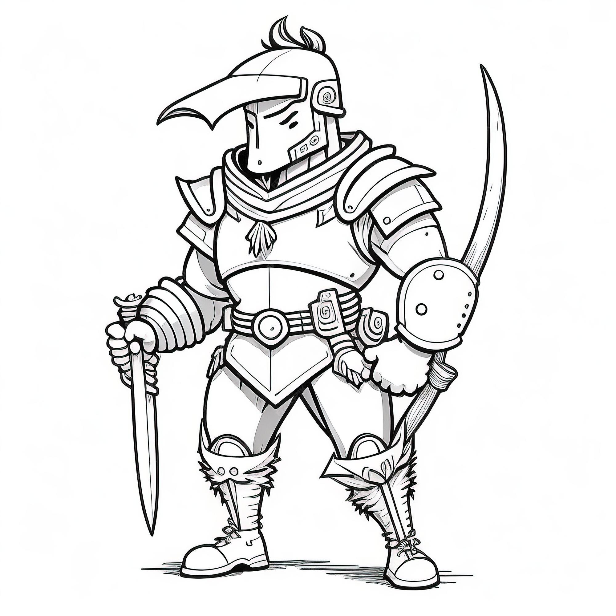 Premium vector coloring book brave knight cartoon stories of courage and honor