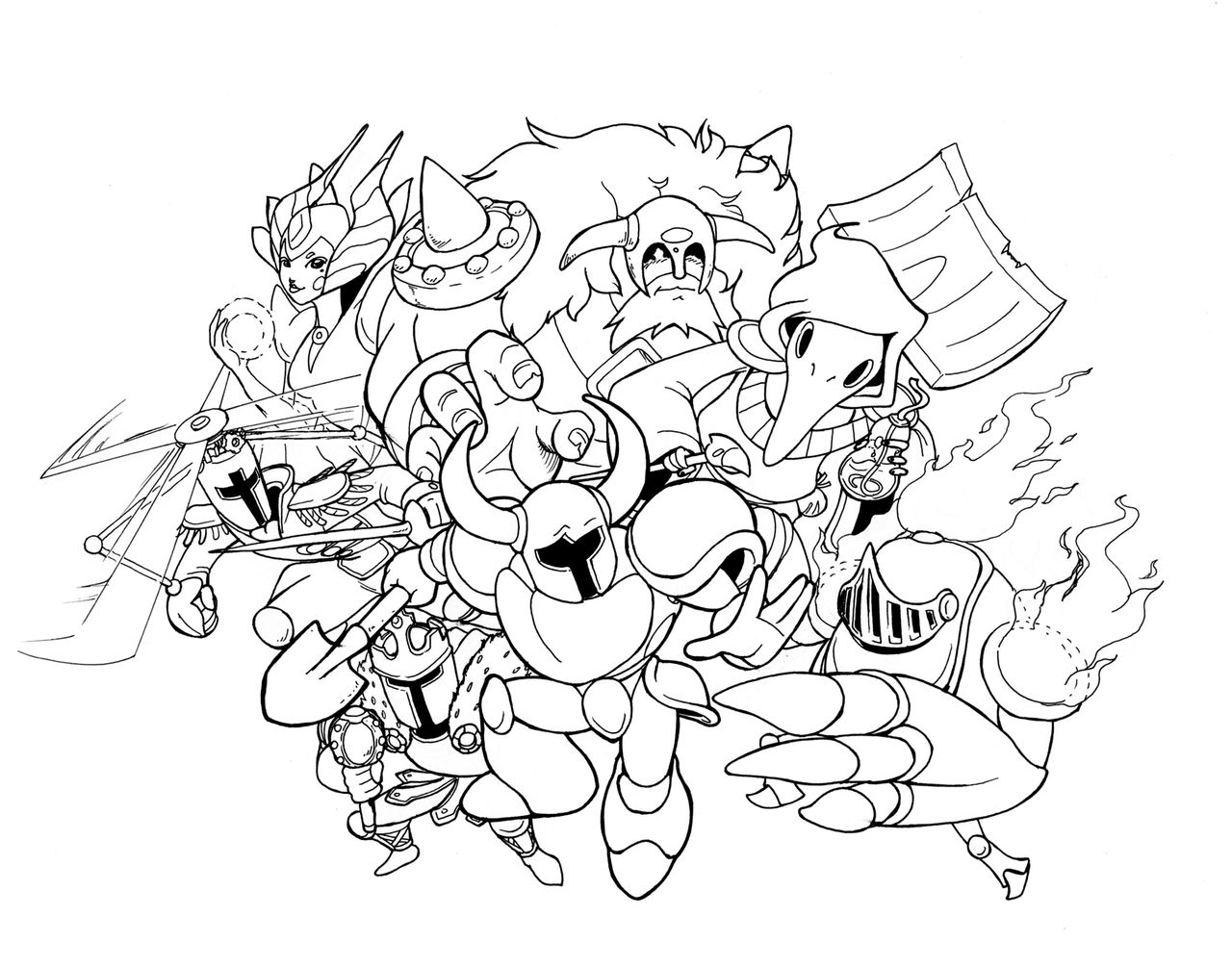 Shovel knight lineart by mintyrobo on
