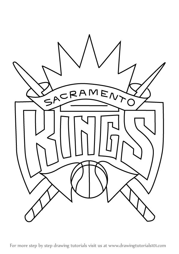 How to draw sacramento kings logo nba step by step