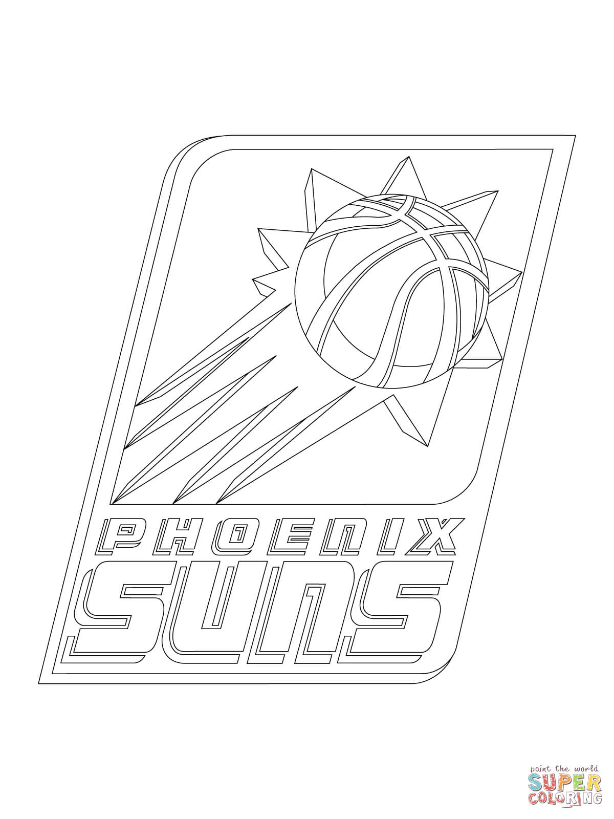 Phoenix suns logo coloring page free printable coloring pages