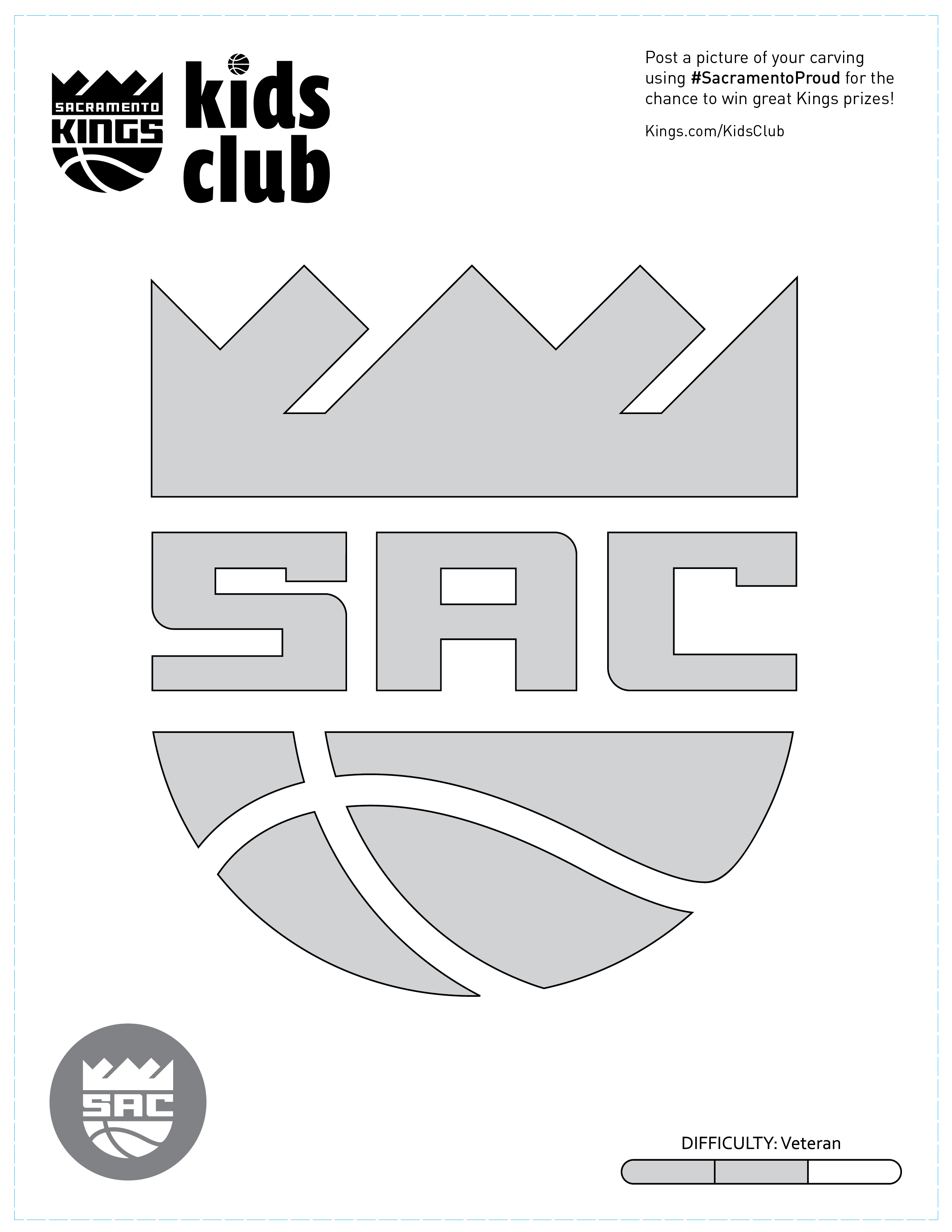 Nba sacramento kings free pumpkin stencil