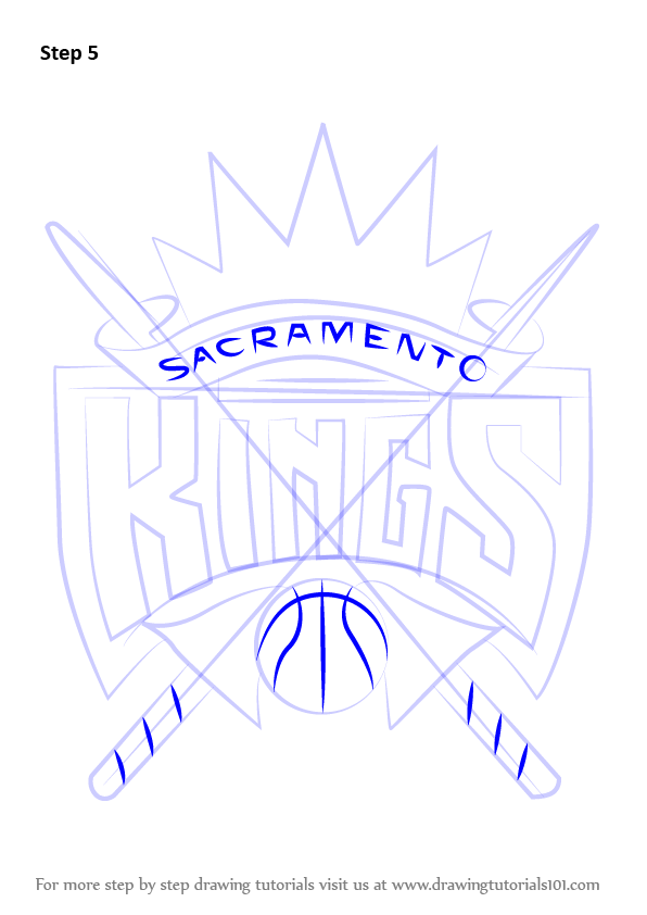 How to draw sacramento kings logo nba step by step