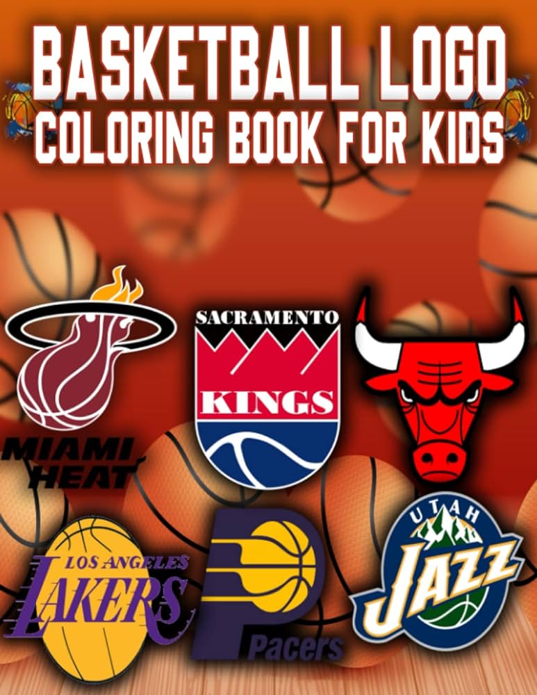 Basketball logo coloring book for kids basketball teams logos to coloring fantastic gift or present for any basketball fan for kids and adults matte cover x in elbouzidi yassin