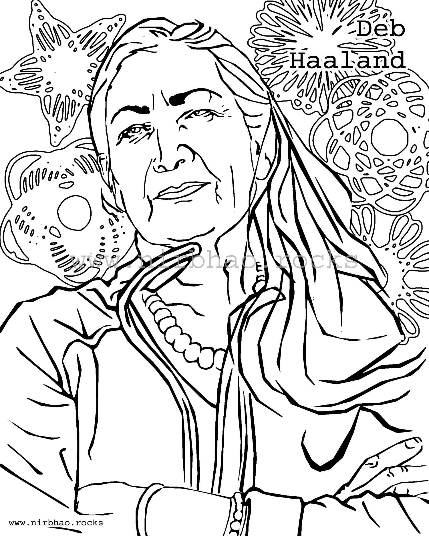 Deb haaland coloring pages