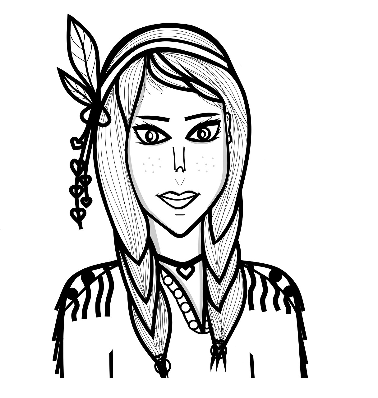 Download woman feather drawing royalty