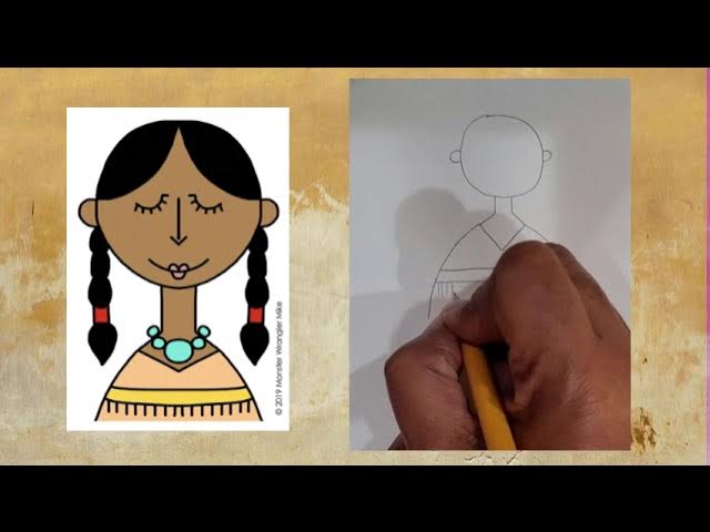 How to draw sacagawea