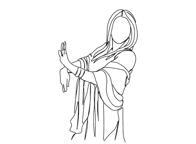 Premium vector muslim girl woman single