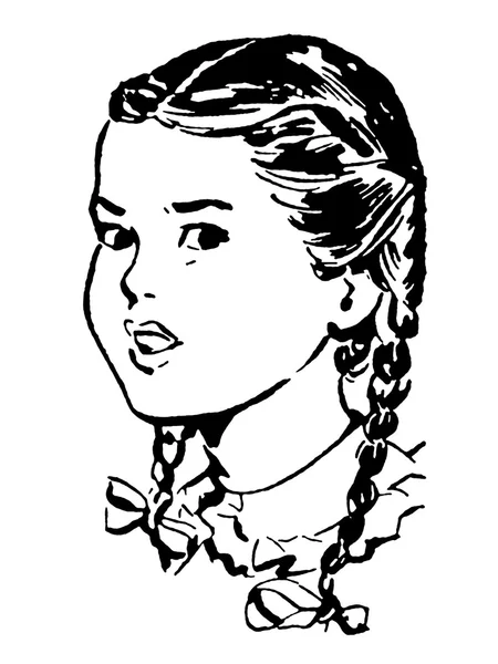 Portrait of frowning girl stock illustration by sparkstudio