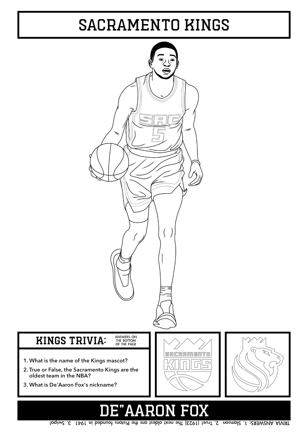 Hey kings fam i made a fox kings activity sheet hope yall like it rkings