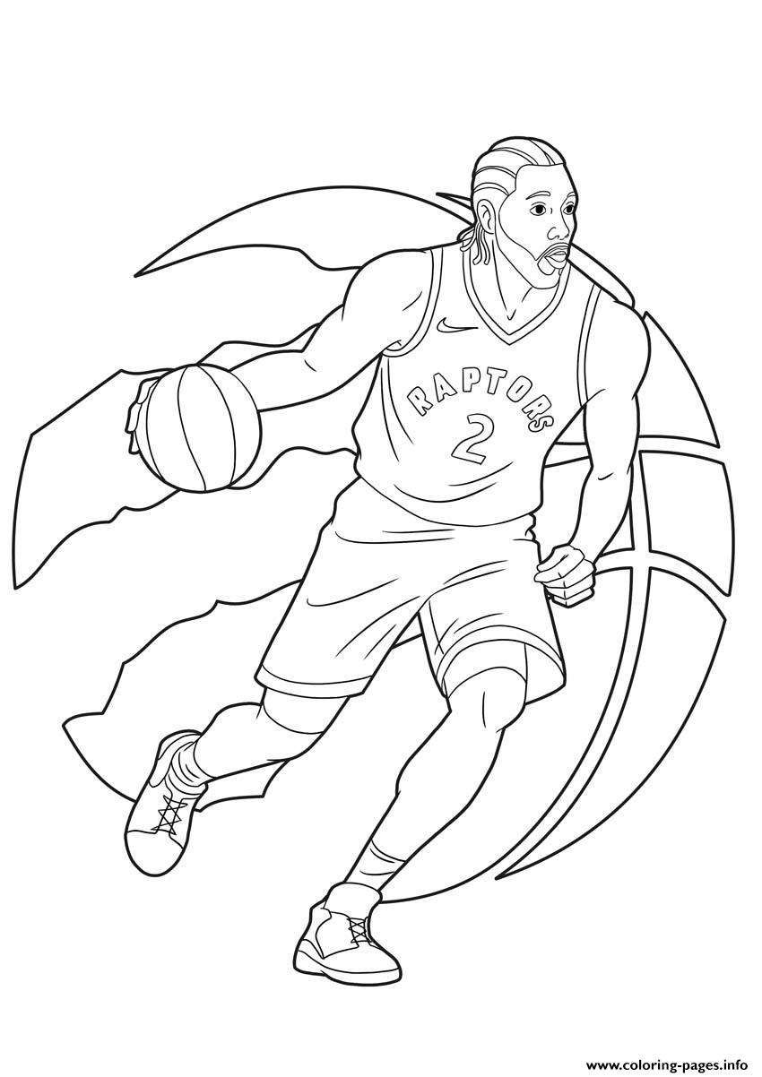 Kawhi leonard raptors toronto coloring page printable