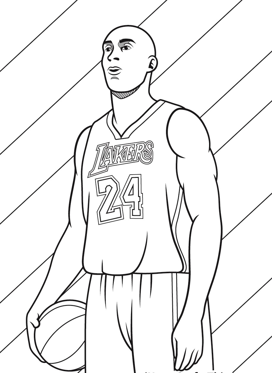 Kobe bryant coloring pages printable pdf