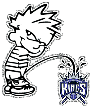 Calvin peeing on sacramento kings sports
