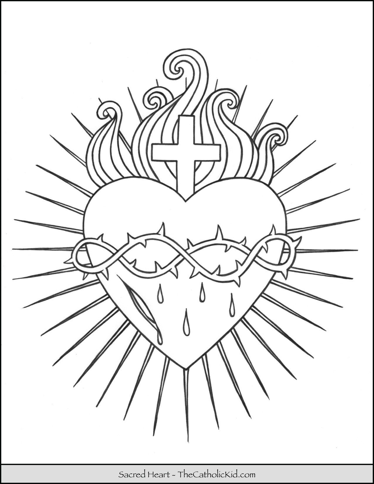 Sacred heart coloring page