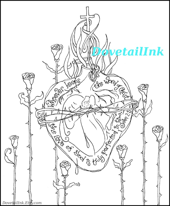 Printable sacred heart coloring page for girls catholic for all ages john re class first confession womens retreats acts