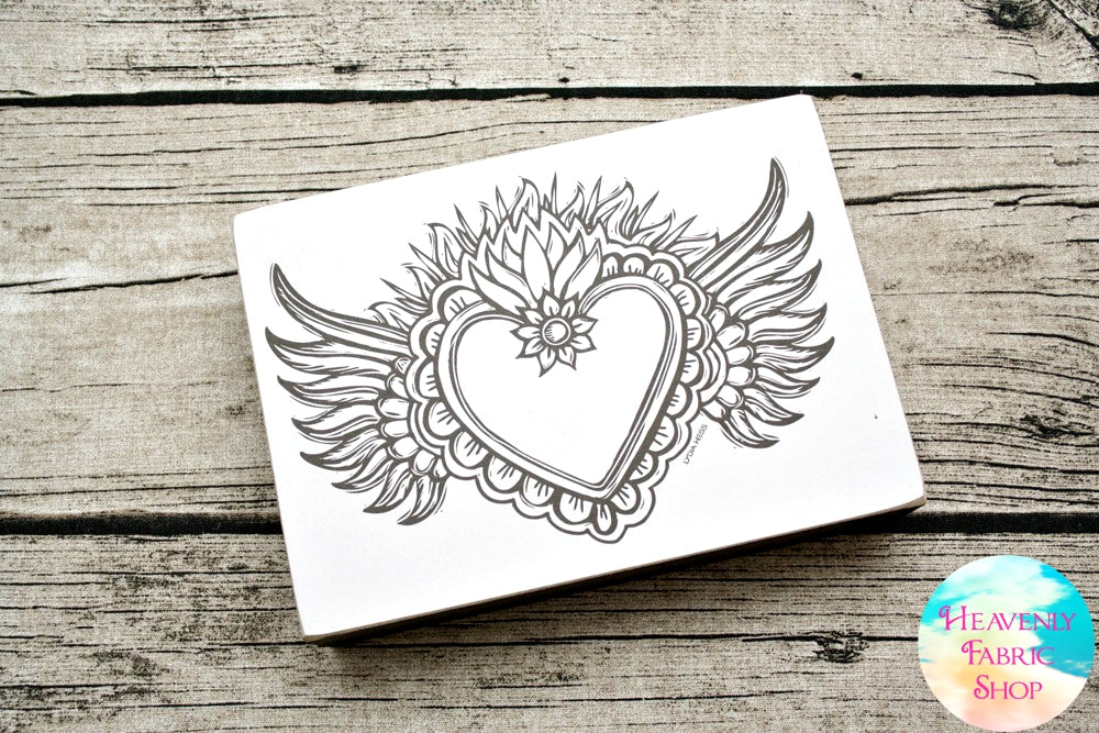 Milagro sacred heart coloring wall art â heavenly fabric shop