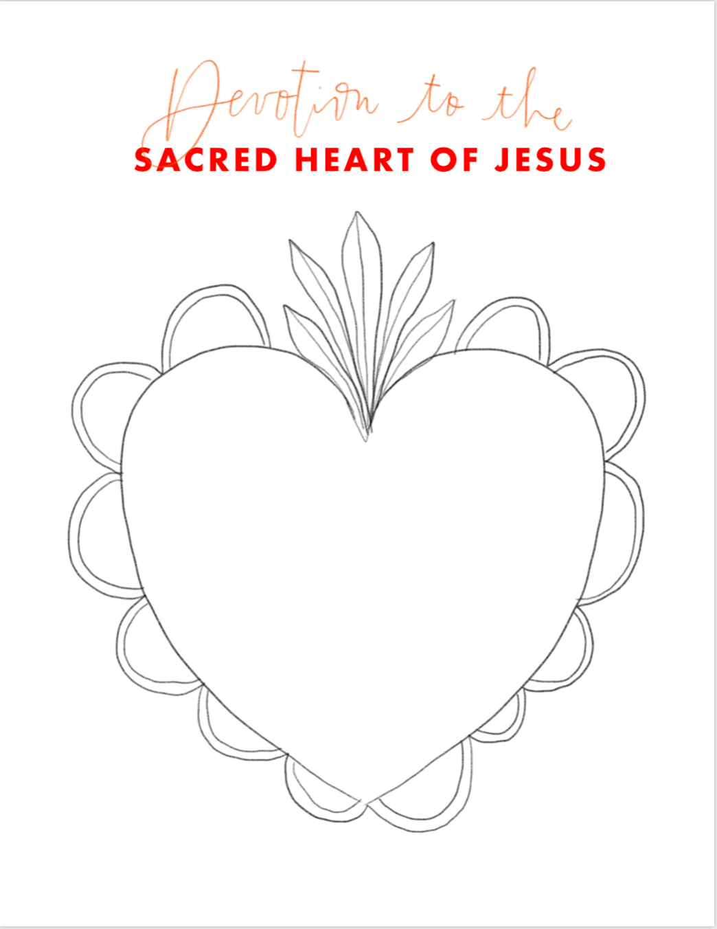 Devotion to the sacred heart of jesus coloring page â be a heart