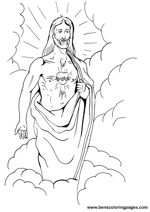 Jesus sacred heart coloring page