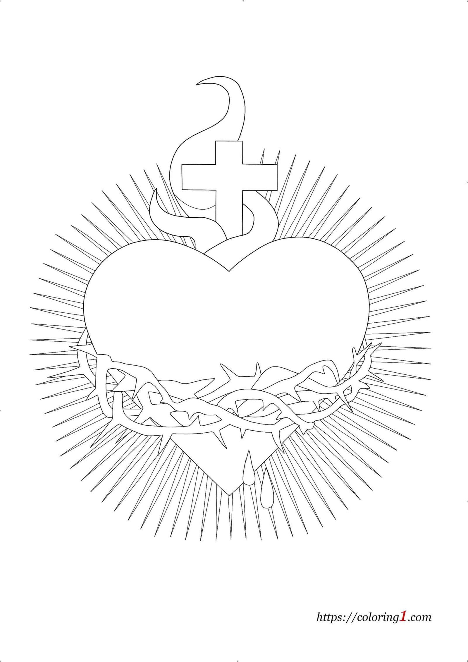 Sacred heart coloring pages
