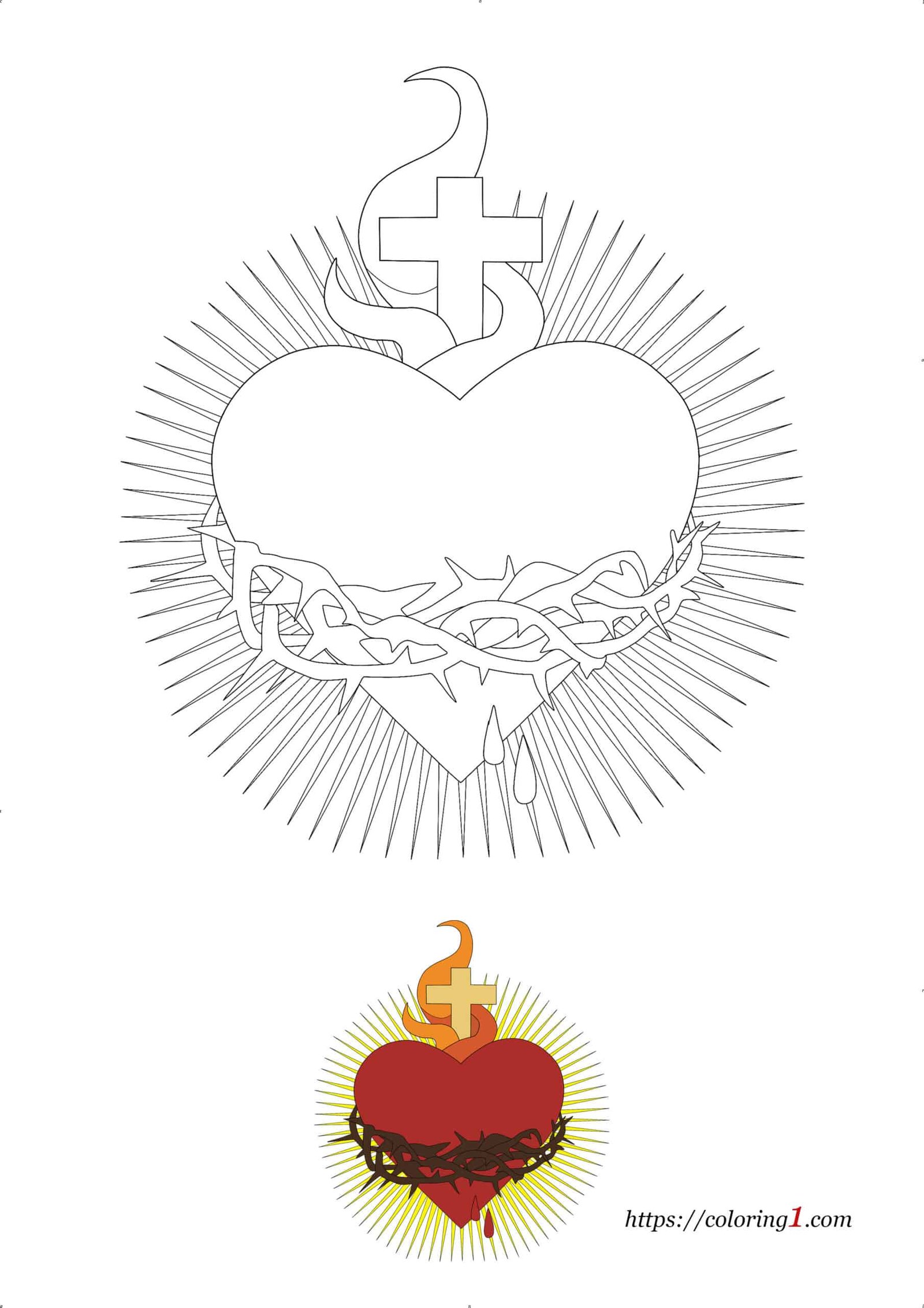 Sacred heart coloring pages