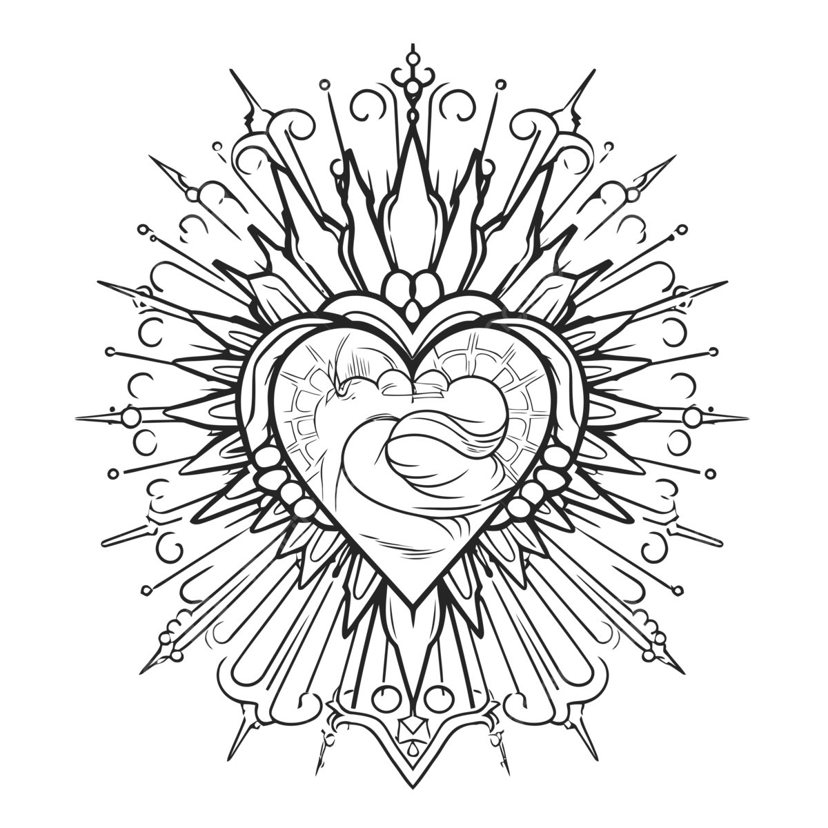 Tattoo heart of god coloring pages inspirational free outline sketch drawing vector heart drawing tattoo drawing wing drawing png and vector with transparent background for free download