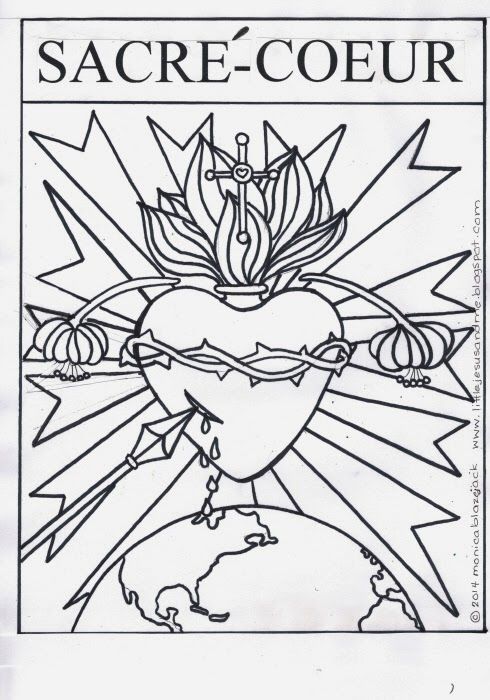 Heart coloring pages coloring pages sacred heart