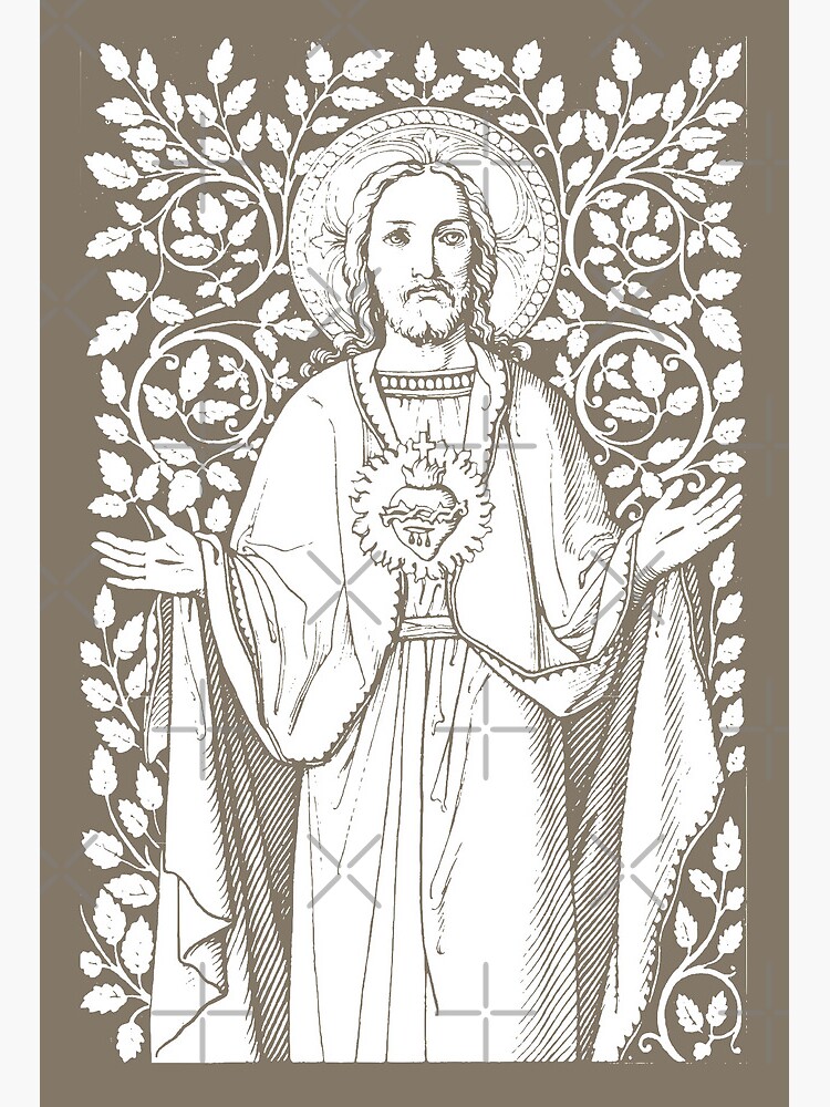 Jesus christ with his sacred heart art board print for sale by beltschazar