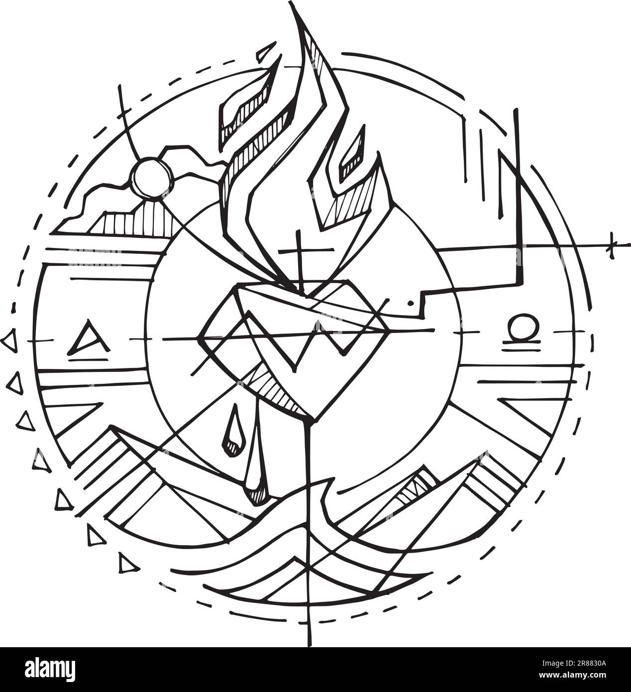 The sacred heart art cut out stock images pictures