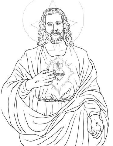 Sacred heart coloring page free printable coloring pages