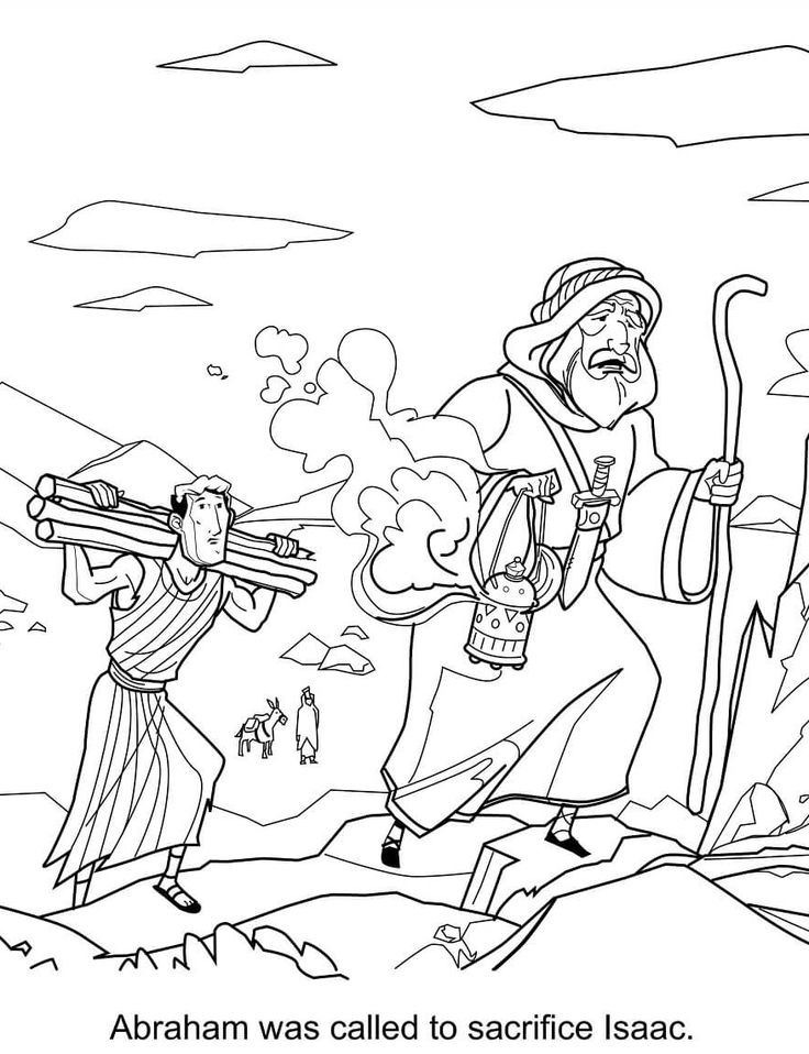 Abraham sacrificing isaac sunday school coloring page bible coloring pages sunday school coloring pages school coloring pages