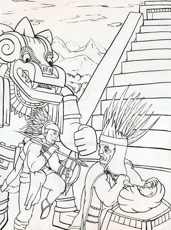 Mayan sacrifice by oldoneeye on