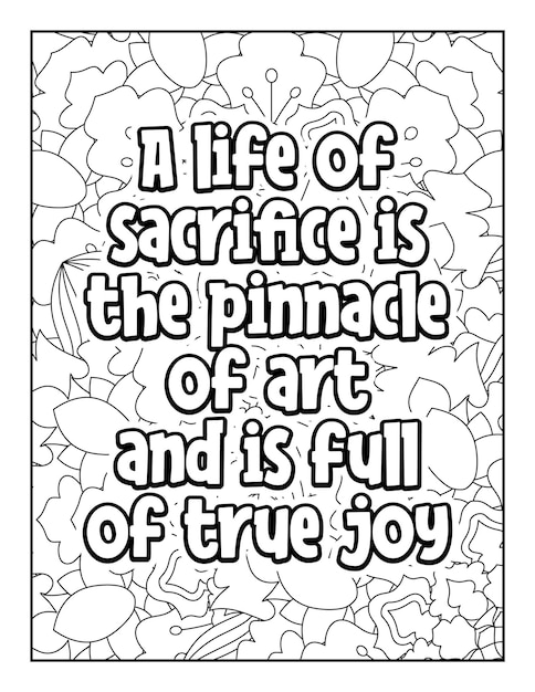 Premium vector motivational quotes coloring page inspirational quotes coloring page coloring page for adults