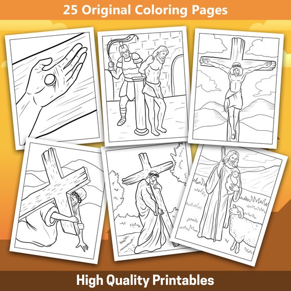 Best value the lent story instant download coloring pages lenten season to remember jesus christs sacrifice catholic book