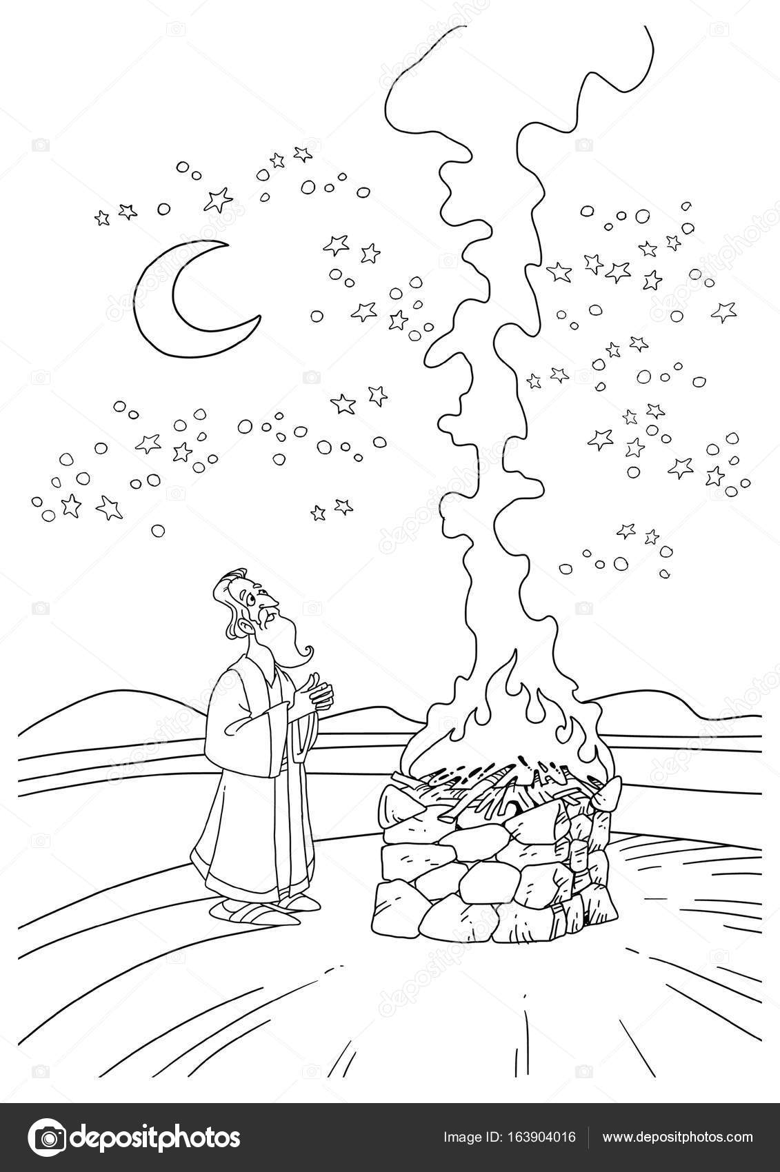 Patriarch abraham makes the sacrifice with faith stock illustration by askib