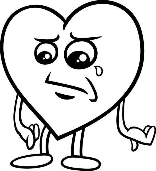 Sad heart coloring page stock vector by izakowski