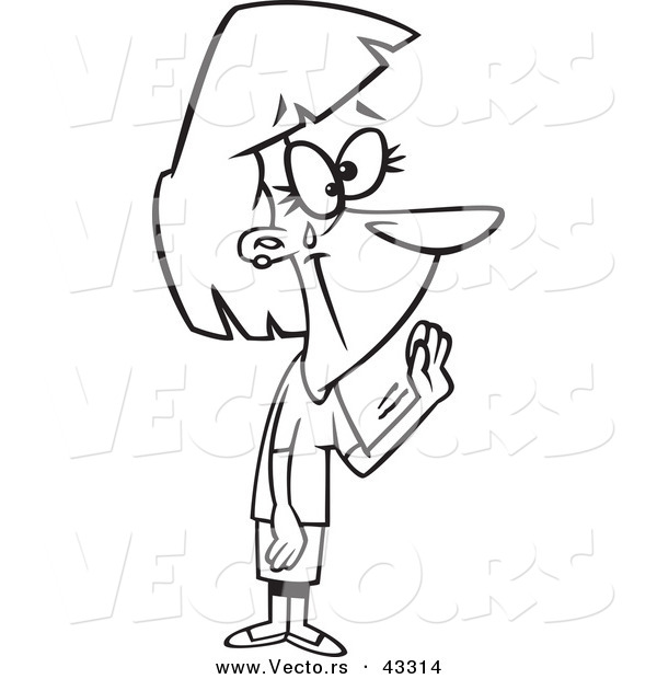 R of a sad cartoon woman crying and waving goodbye