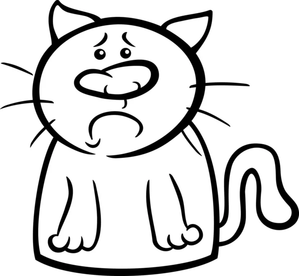 Cat licks paw coloring page stock vector by izakowski